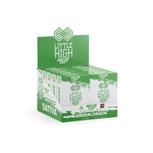 Little High TKO Carts – Green Crack | HHC + HHCO + HHCP | 1g Sativa Vape Cartridge - Image 2